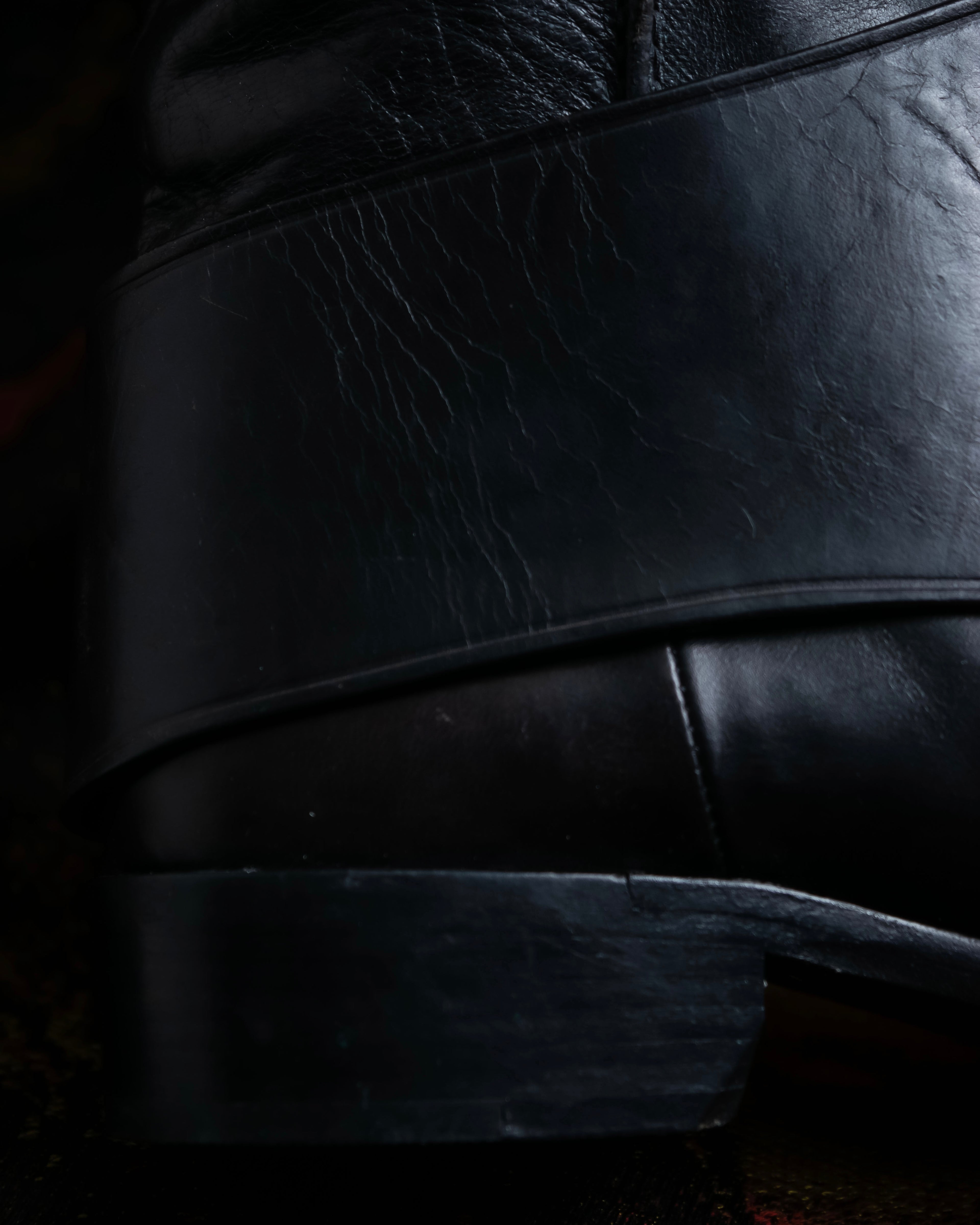 "BOTTEGA VENETA" Belt design square toe knee high long boots