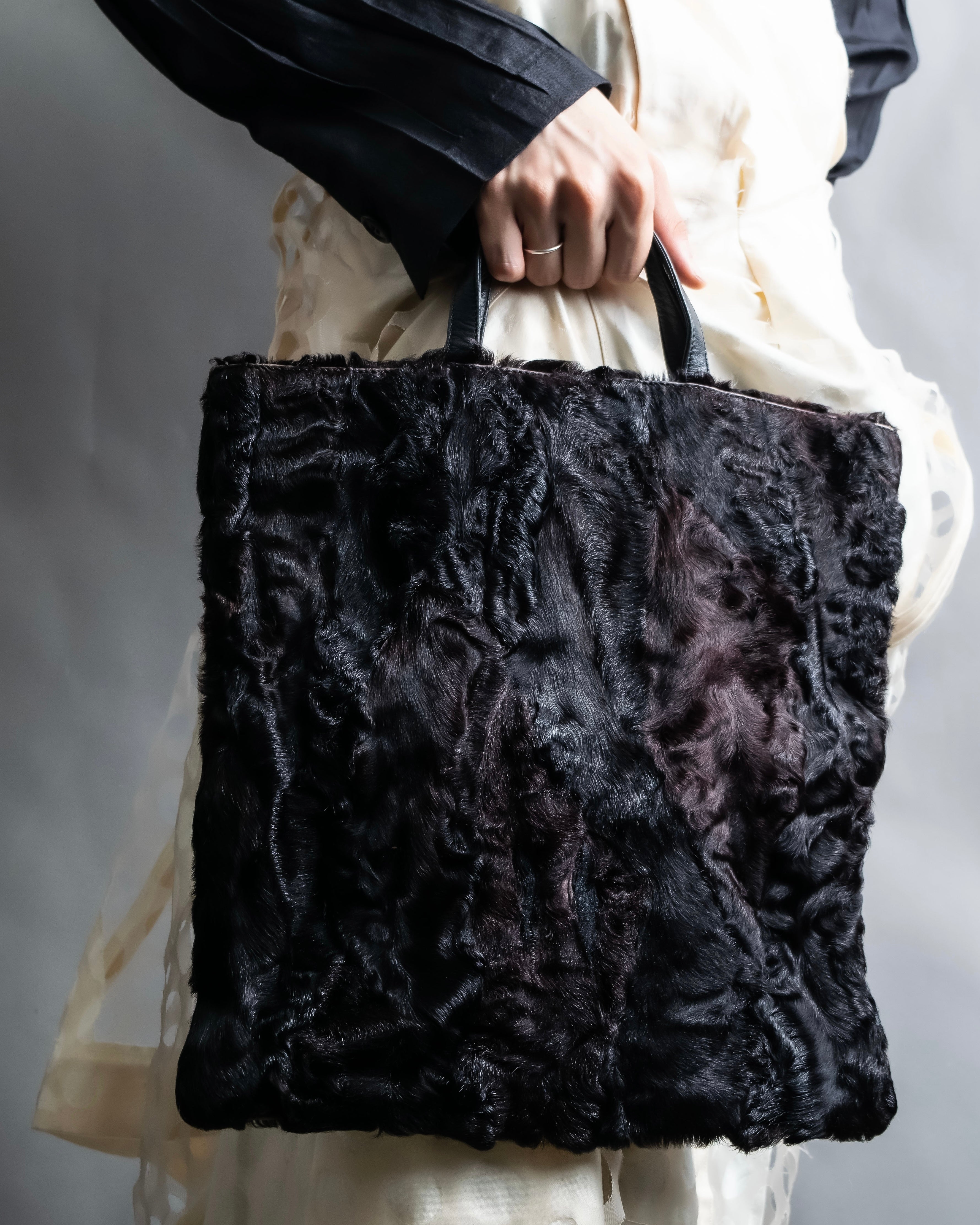 "LOEWE" Real fur and nappa leather tote bag