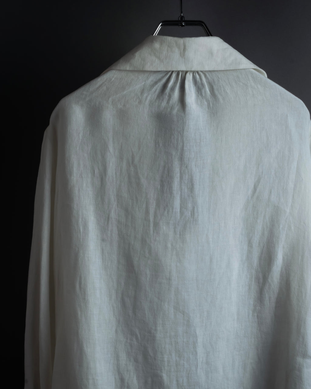 "GUCCI" Michele period ruffle round collar linen pullover shirt