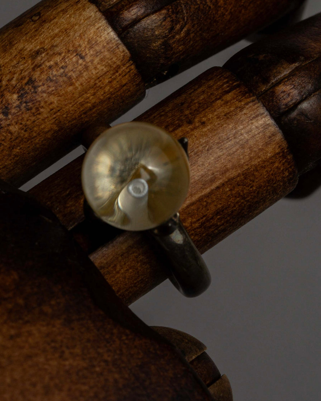 "KENZO" Transparent spherical top design silver 925 ring