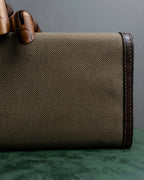 "PRADA" Logo engraved canvas combination long wallet