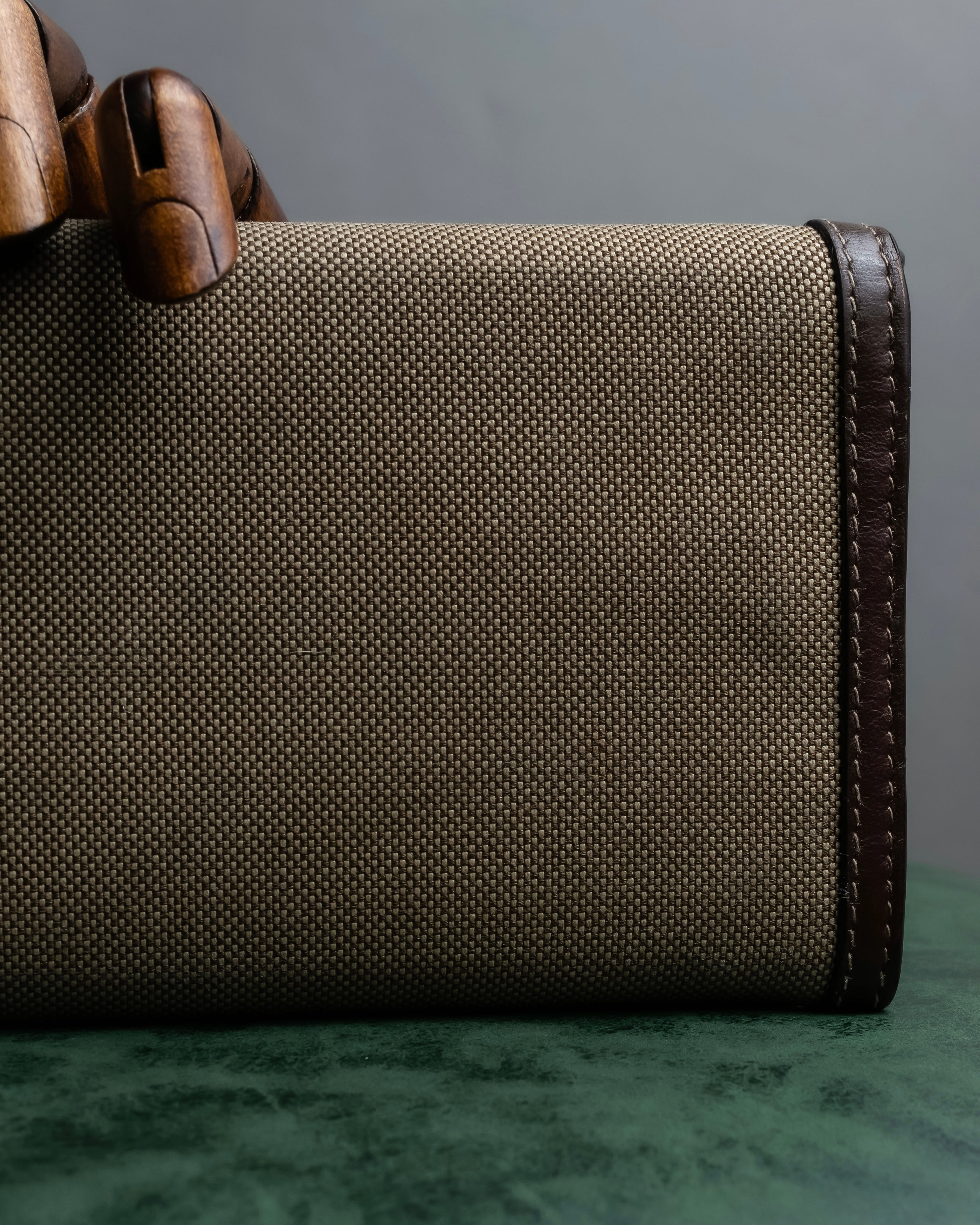 "PRADA" Logo engraved canvas combination long wallet