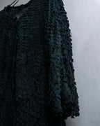 "HERNO" Laser cutwork design structured black dress