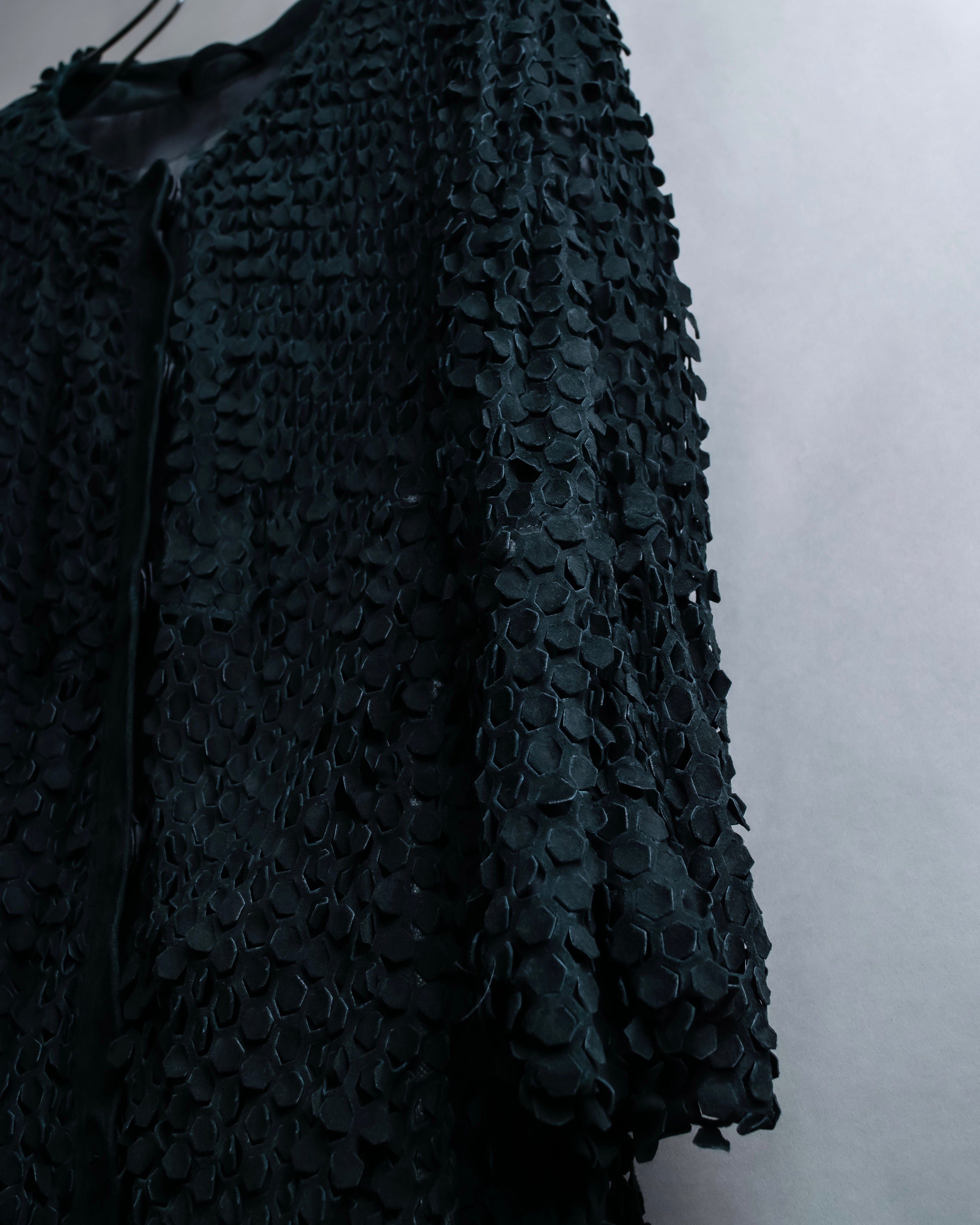 "HERNO" Laser cutwork design structured black dress