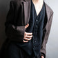 Vintage no collar 6 button tailored vest