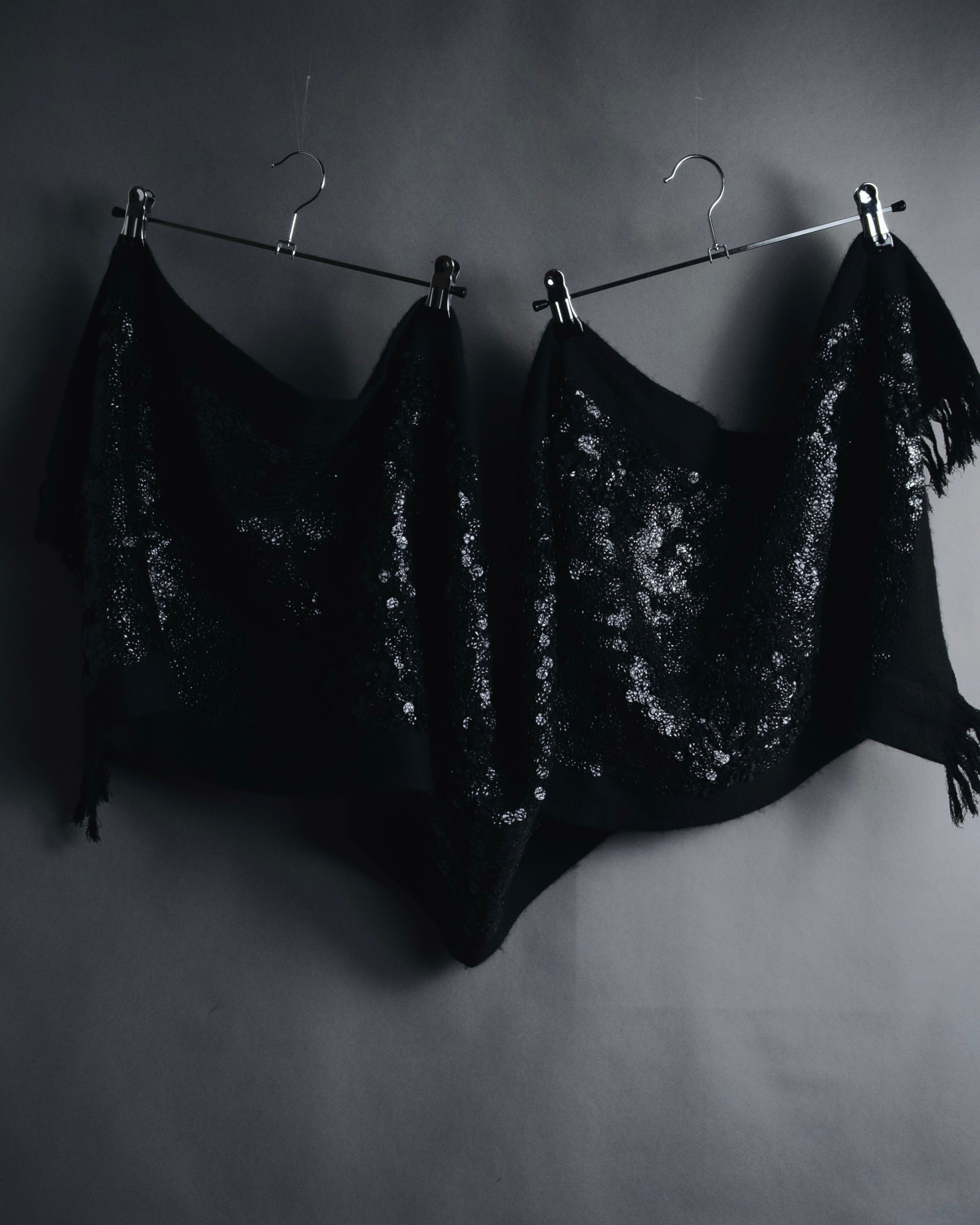 "DRIES VAN NOTEN" 2012AW embellished cashmere silk scarf