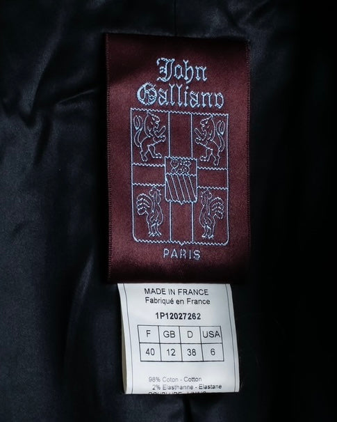 "John Galliano" Herringbone weave short length zip blouson