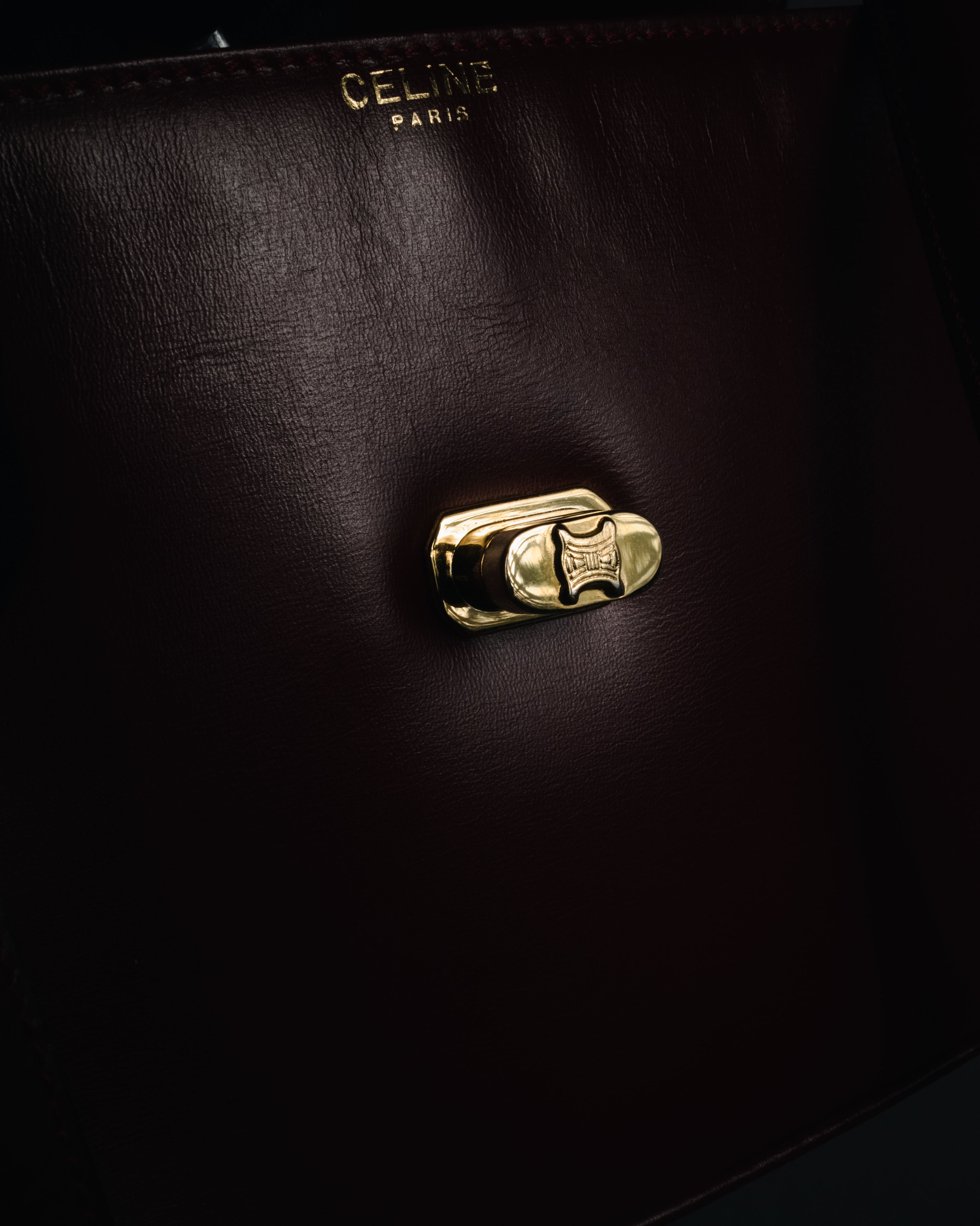 "CELINE" 2019-22 Heritage turn-lock box calf shoulder bag