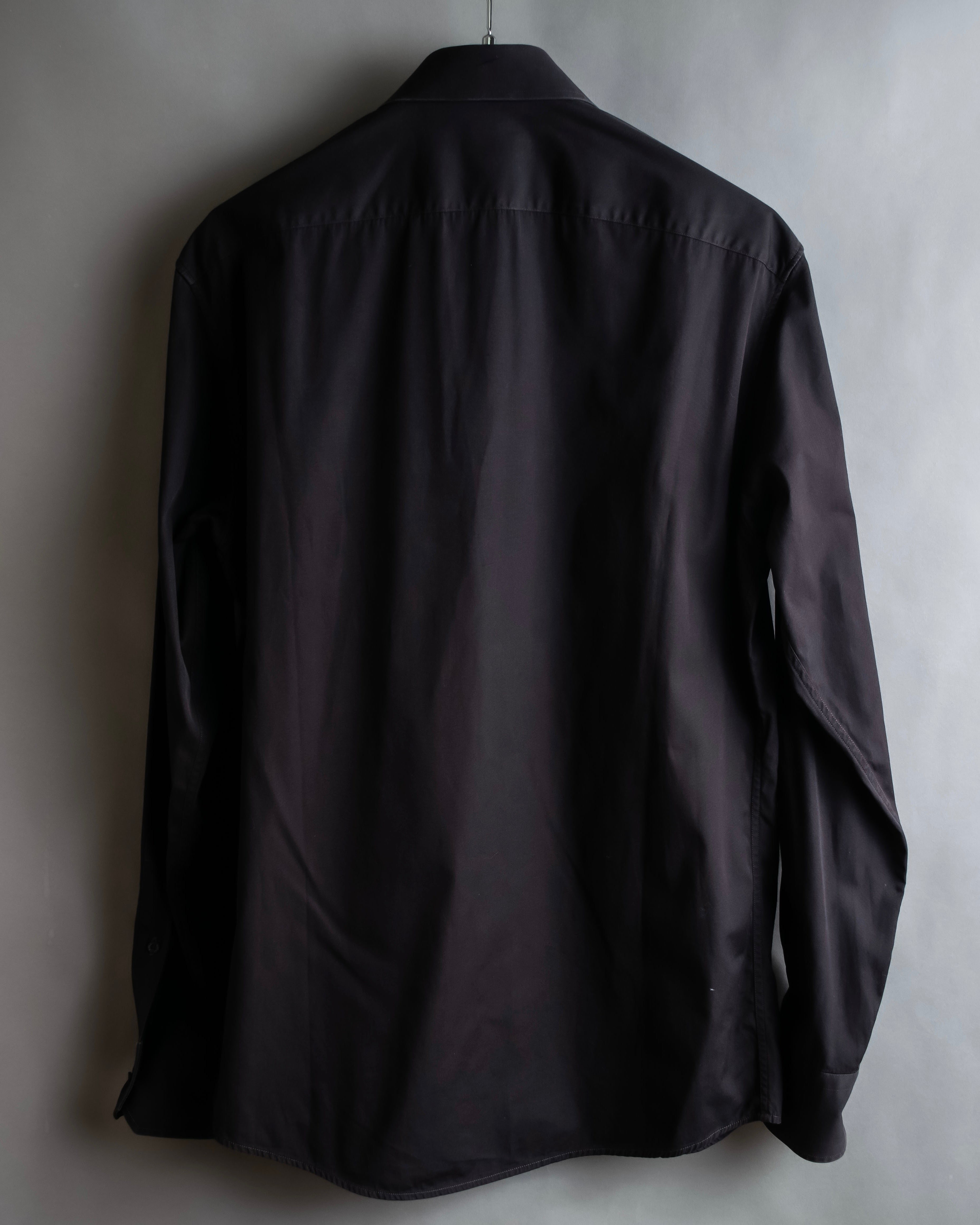 "GUCCI" Spread collar embroidered cotton shirt