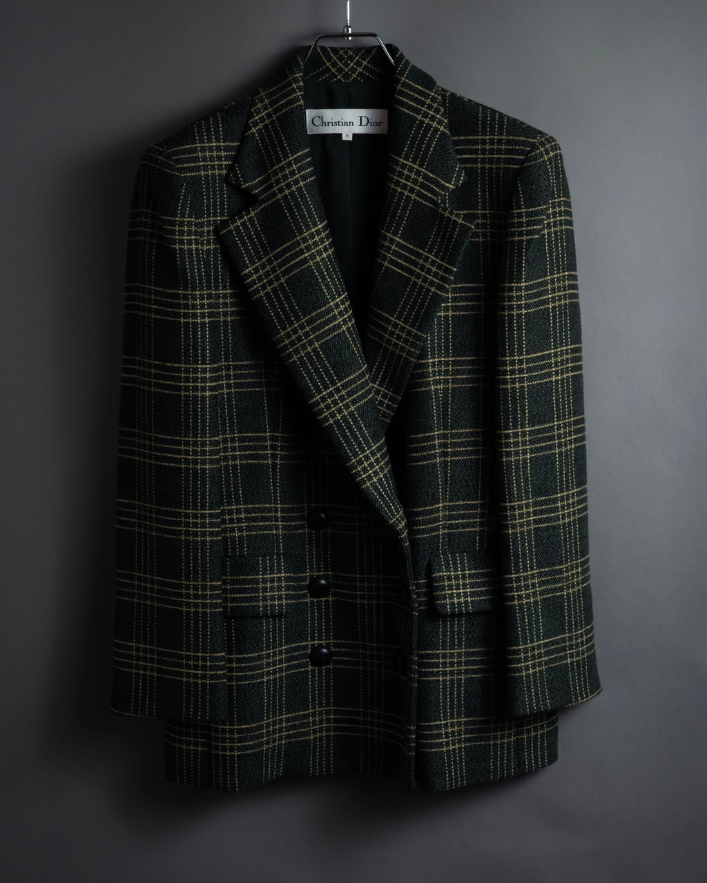 "Christian Dior" Windowpane check tailored jacket