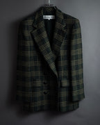 "Christian Dior" Windowpane check tailored jacket