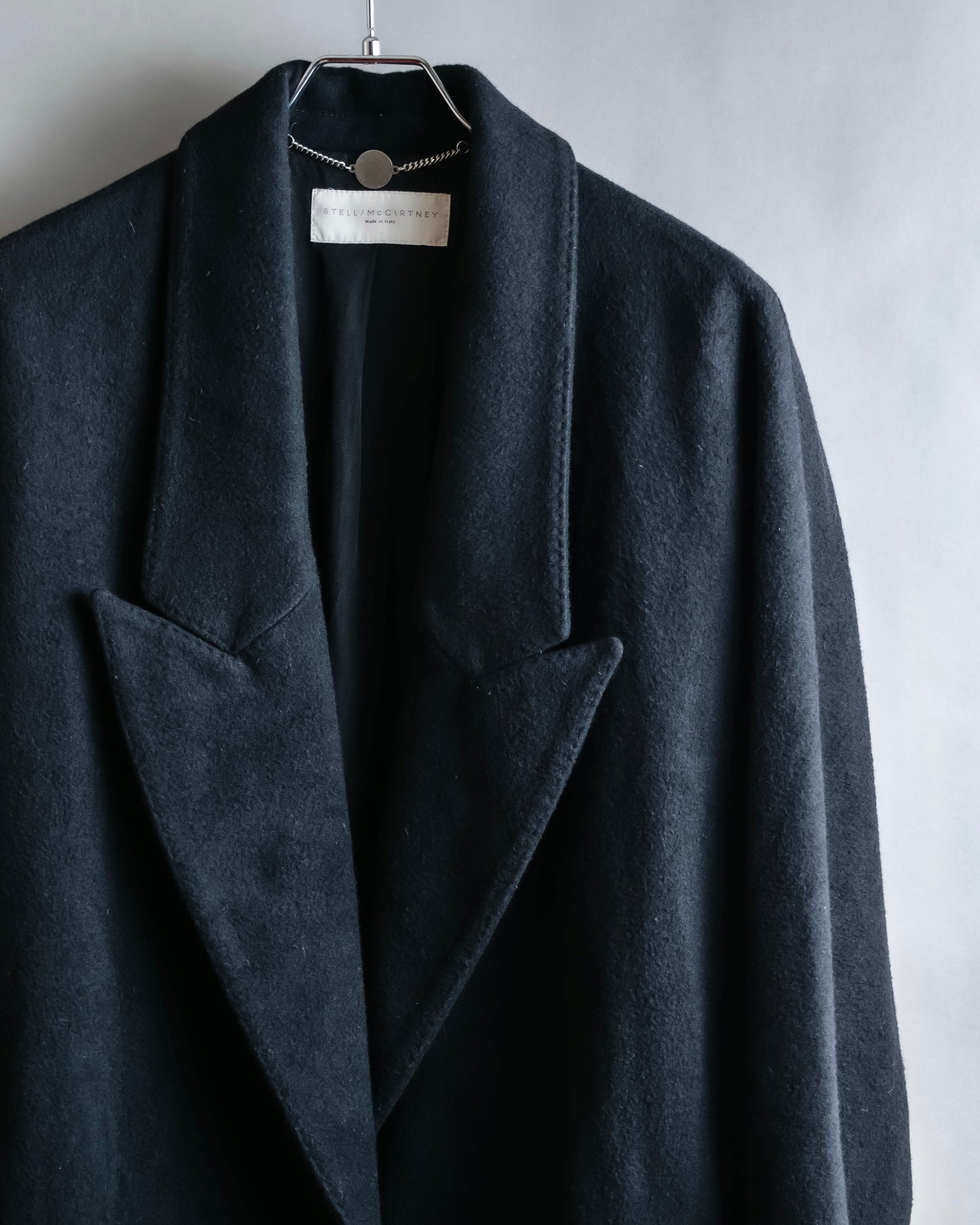 "STELLA McCARTNEY" Cashmere blend peak lapel tailored coat