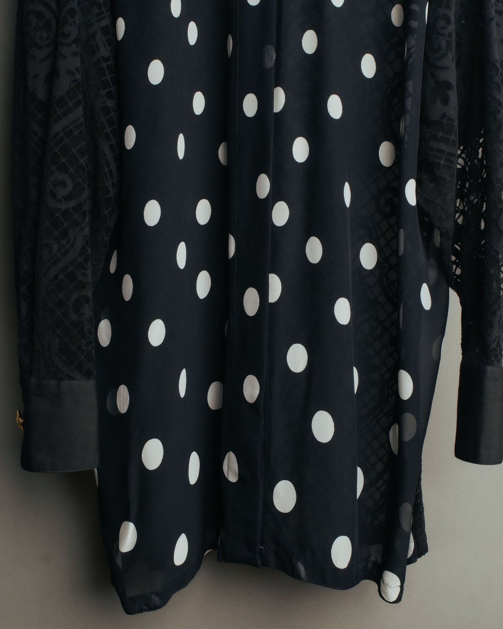 “GIANNI VERSACE” 80’s-90’s Couture polka dot lace shirt