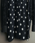“GIANNI VERSACE” 80’s-90’s Couture polka dot lace shirt