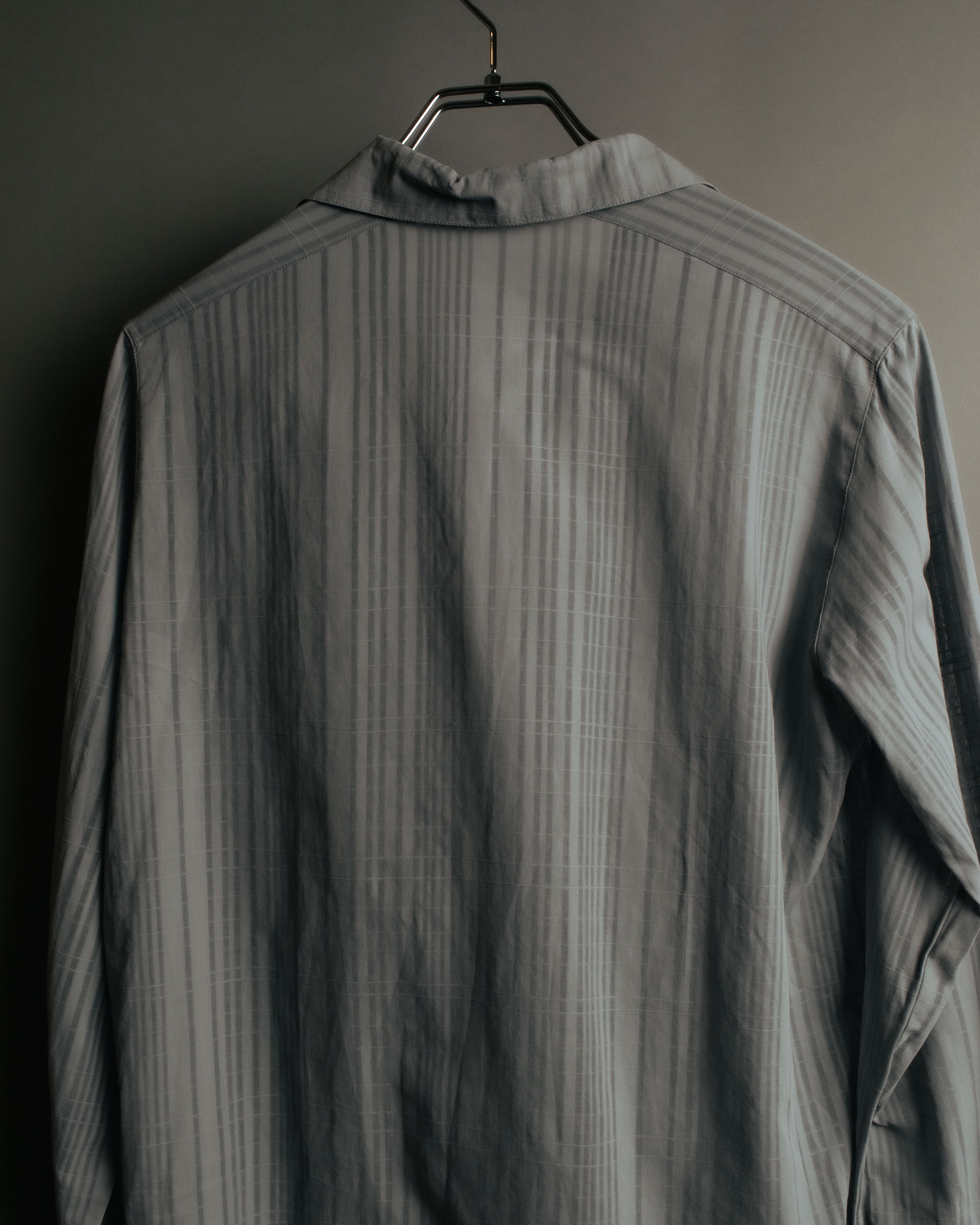 “Christian Dior” 80’s-90’s Sheer check open collar shirt