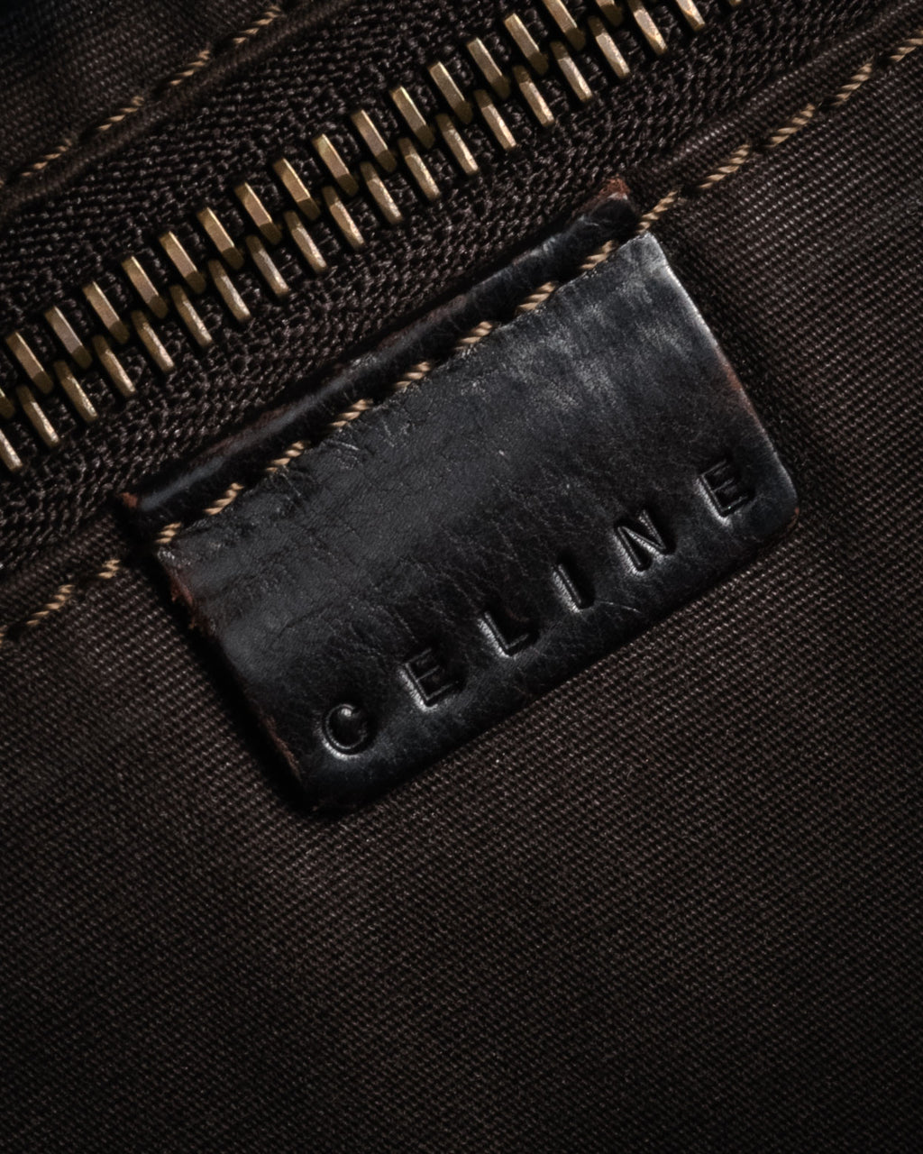 “CELINE” 00’s Buckled contrast stitch shoulder bag