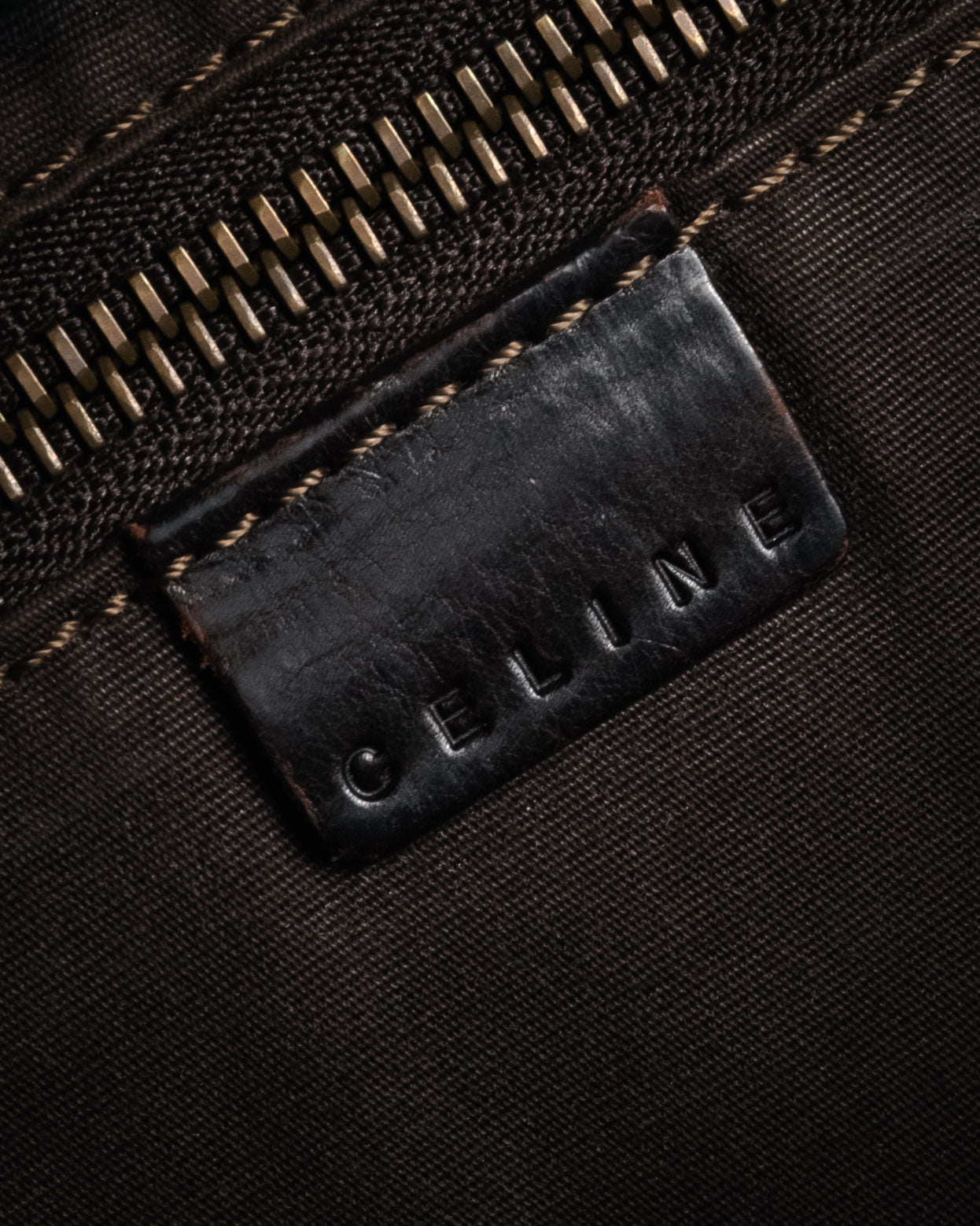 “CELINE” 00’s Buckled contrast stitch shoulder bag