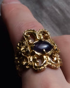 "CHANEL" 90's Baroque carving design gold ring