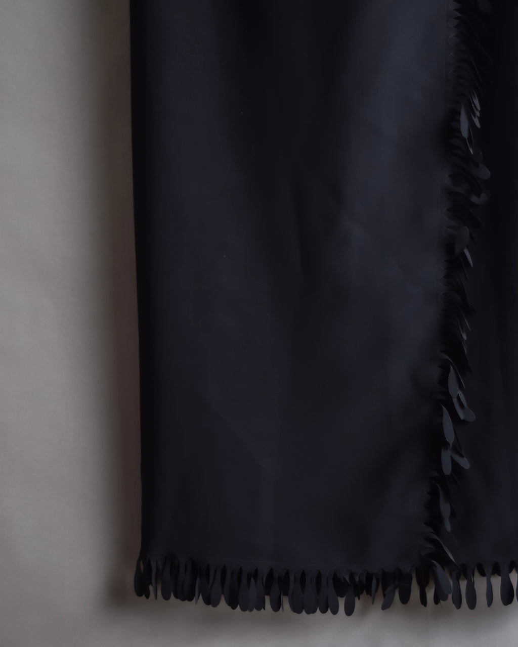 "ISSEY MIYAKE" Organic cutout fringe wrap skirt