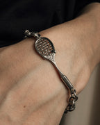 "GUCCI" Tennis racket motif silver bracelet