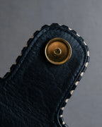 "Valentino Garavani" Saddle stitch design grain leather hand bag