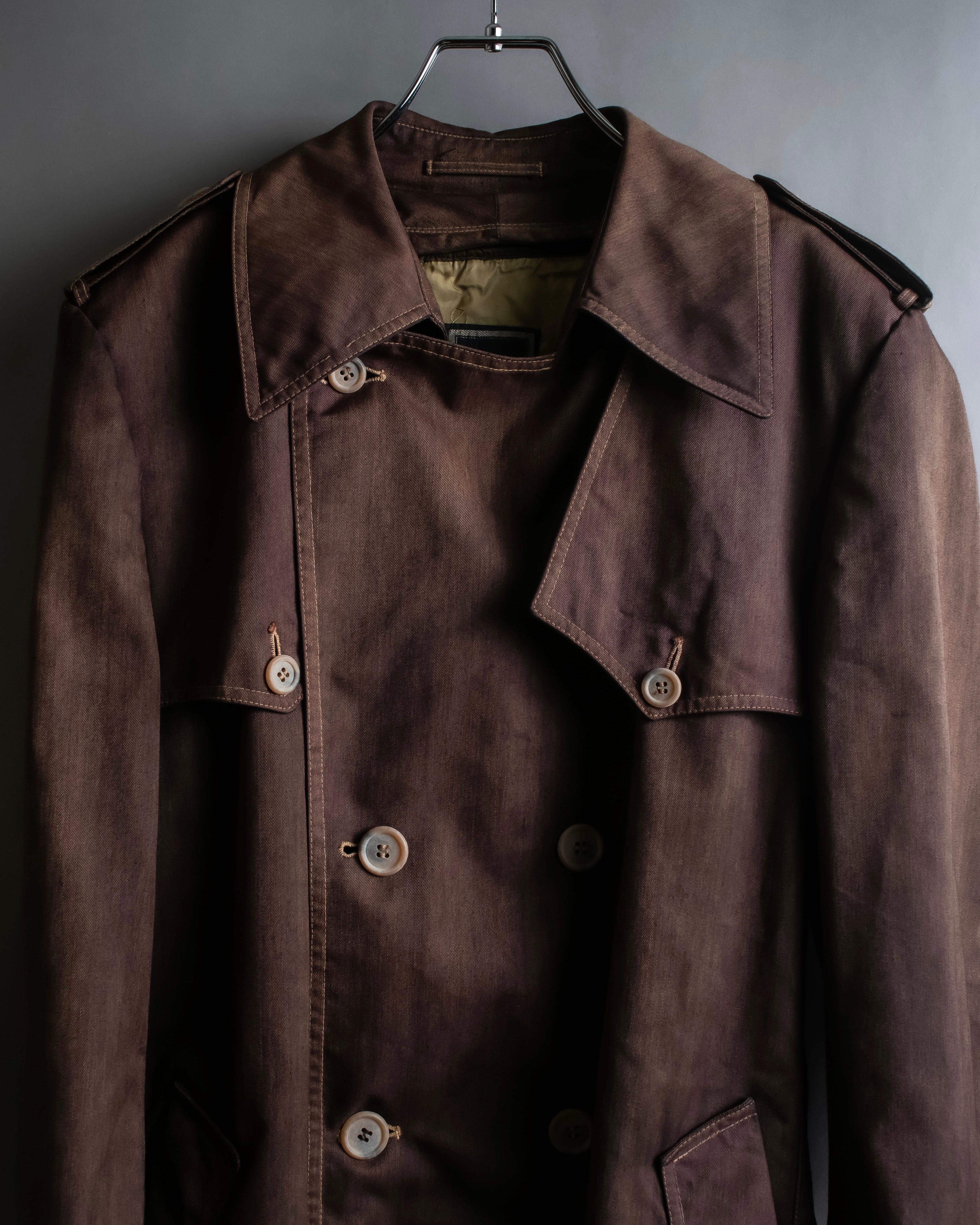 "CHRISTIAN DIOR MONSIEUR"
 Dark brown oversized trench coat