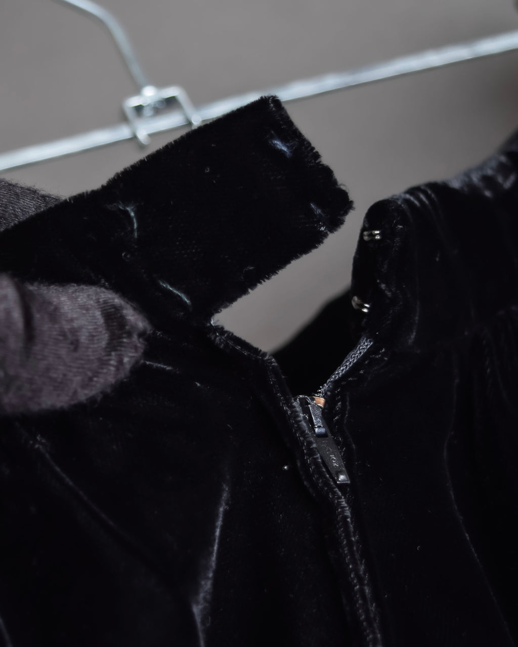 "CELINE" Pleated satin hem velvet flare skirt