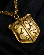 "CELINE" Moon & star top motif gold necklace