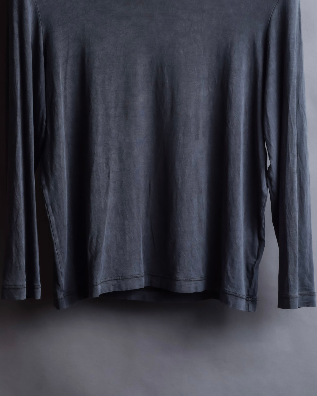"HERMES" Margiela period Blue-grayish tone draped silk pullover