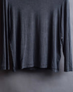 "HERMES" Margiela period Blue-grayish tone draped silk pullover