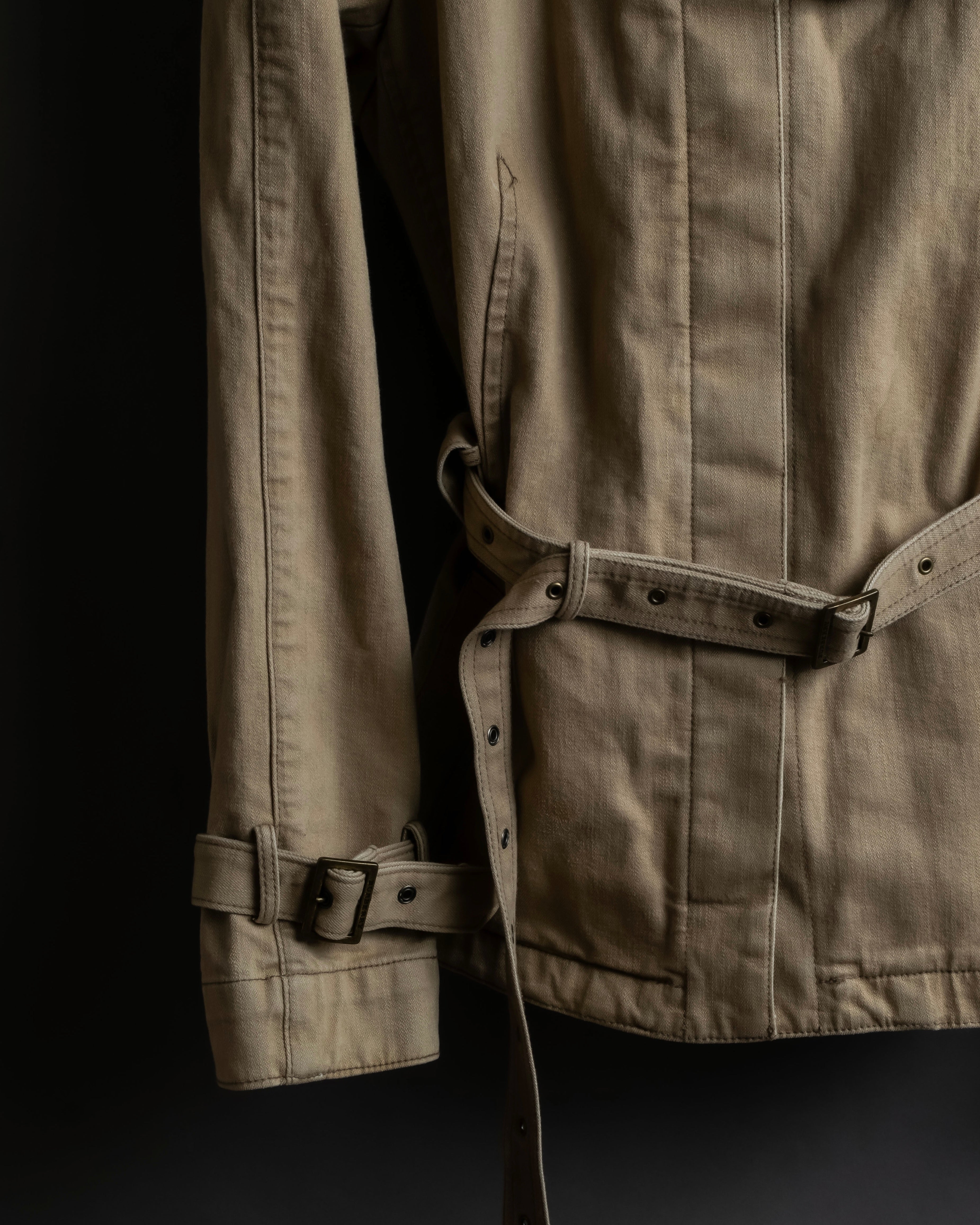 "BURBERRY" Selvedge denim trench detail jacket