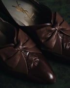 "YVES SAINT LAURENT" Elegant ribbon leather pumps