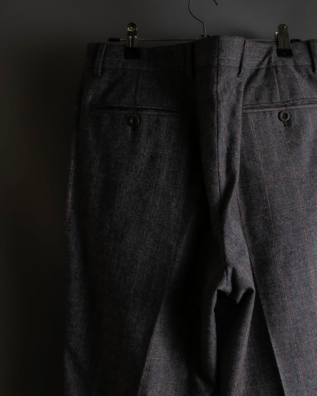 "HERMES" Heather gray cashmere blend slacks
