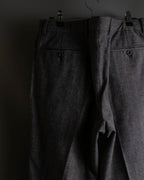 "HERMES" Heather gray cashmere blend slacks