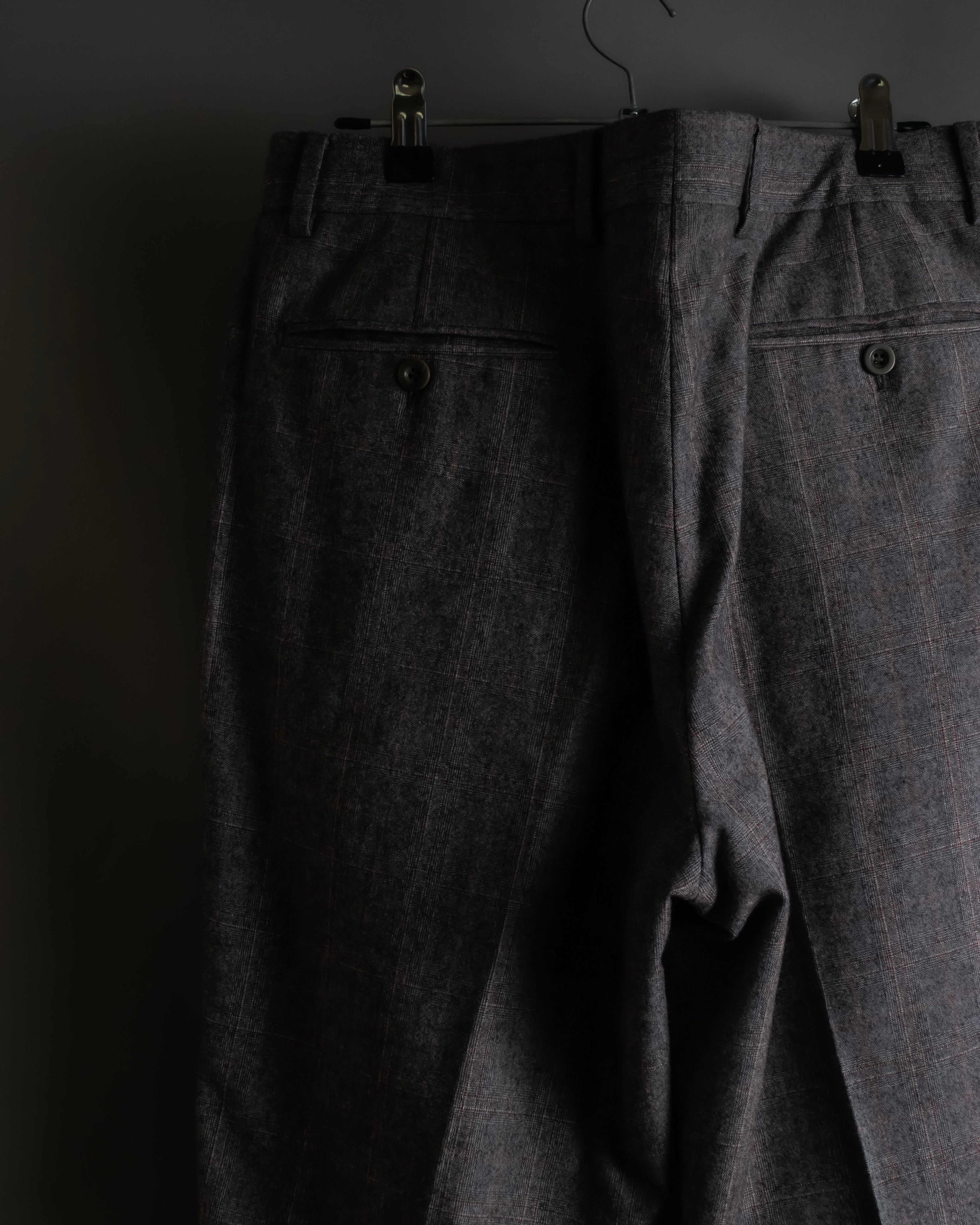 "HERMES" Heather gray cashmere blend slacks