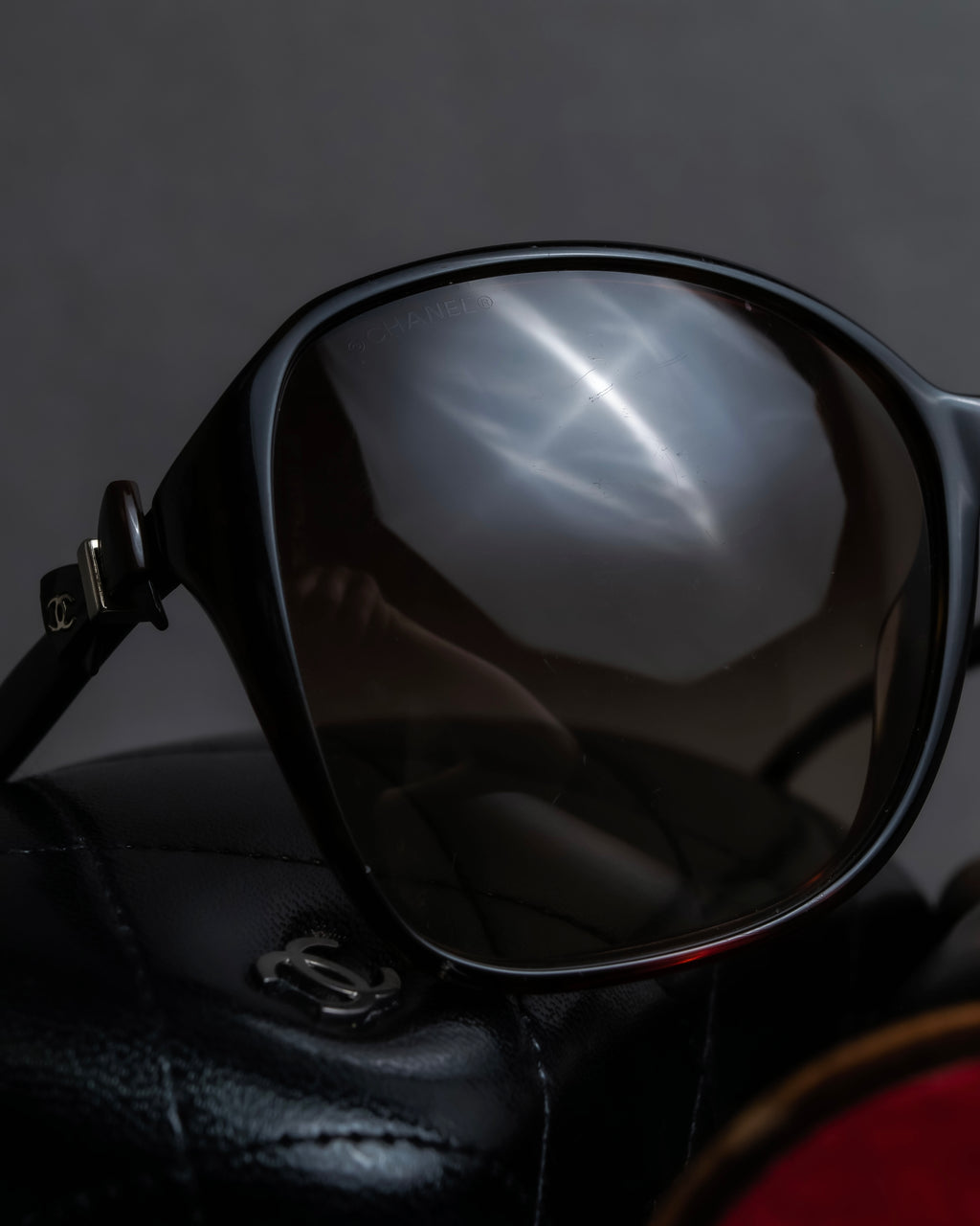 "CHANEL" Butterfly frame brown lens sunglasses