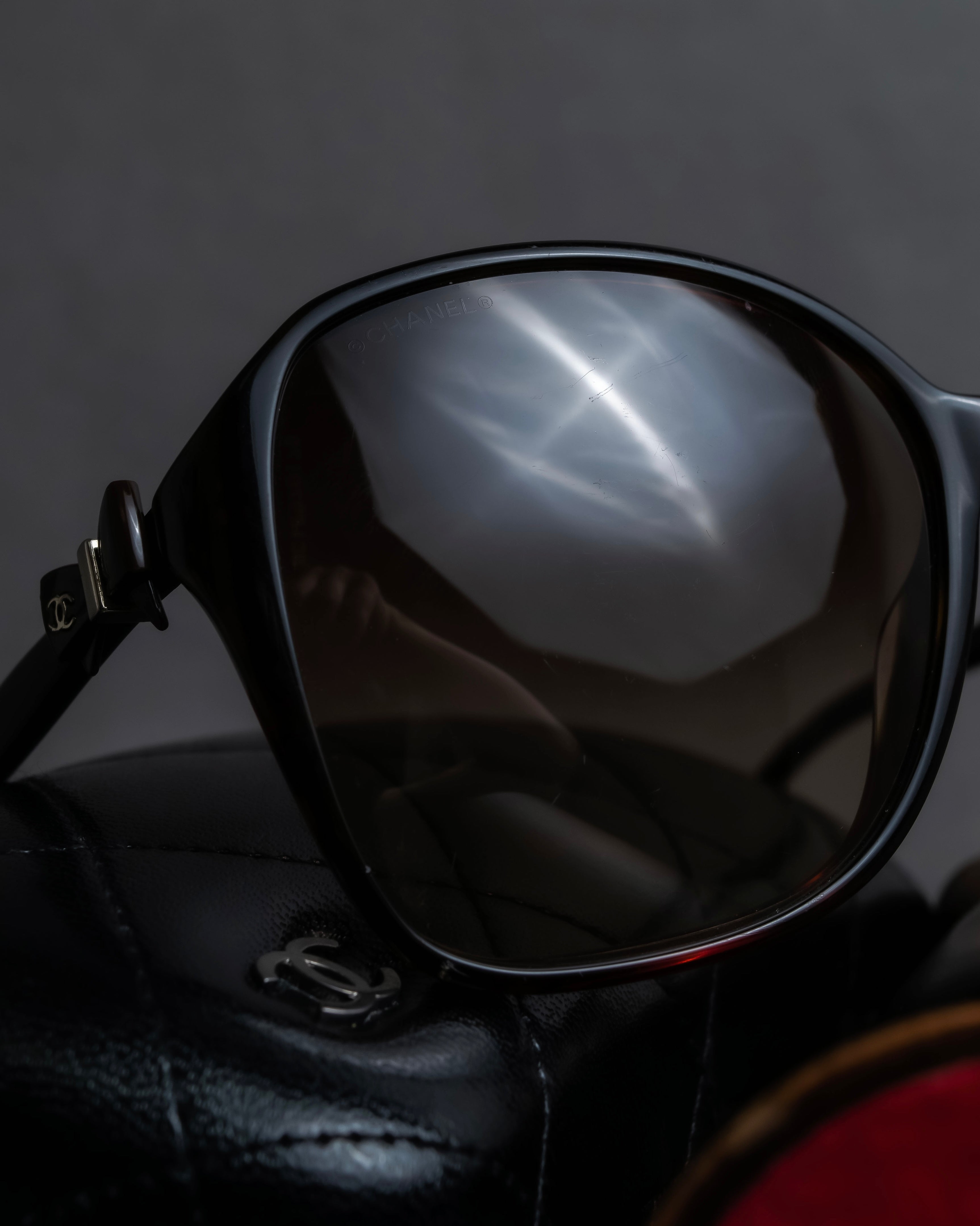 "CHANEL" Butterfly frame brown lens sunglasses