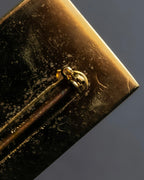 "CHANEL" Logo engraved gold plate brooch