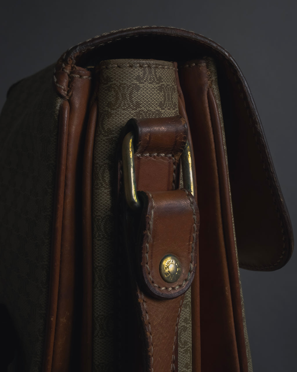 "CELINE" 80’s macadam canvas shoulder bag