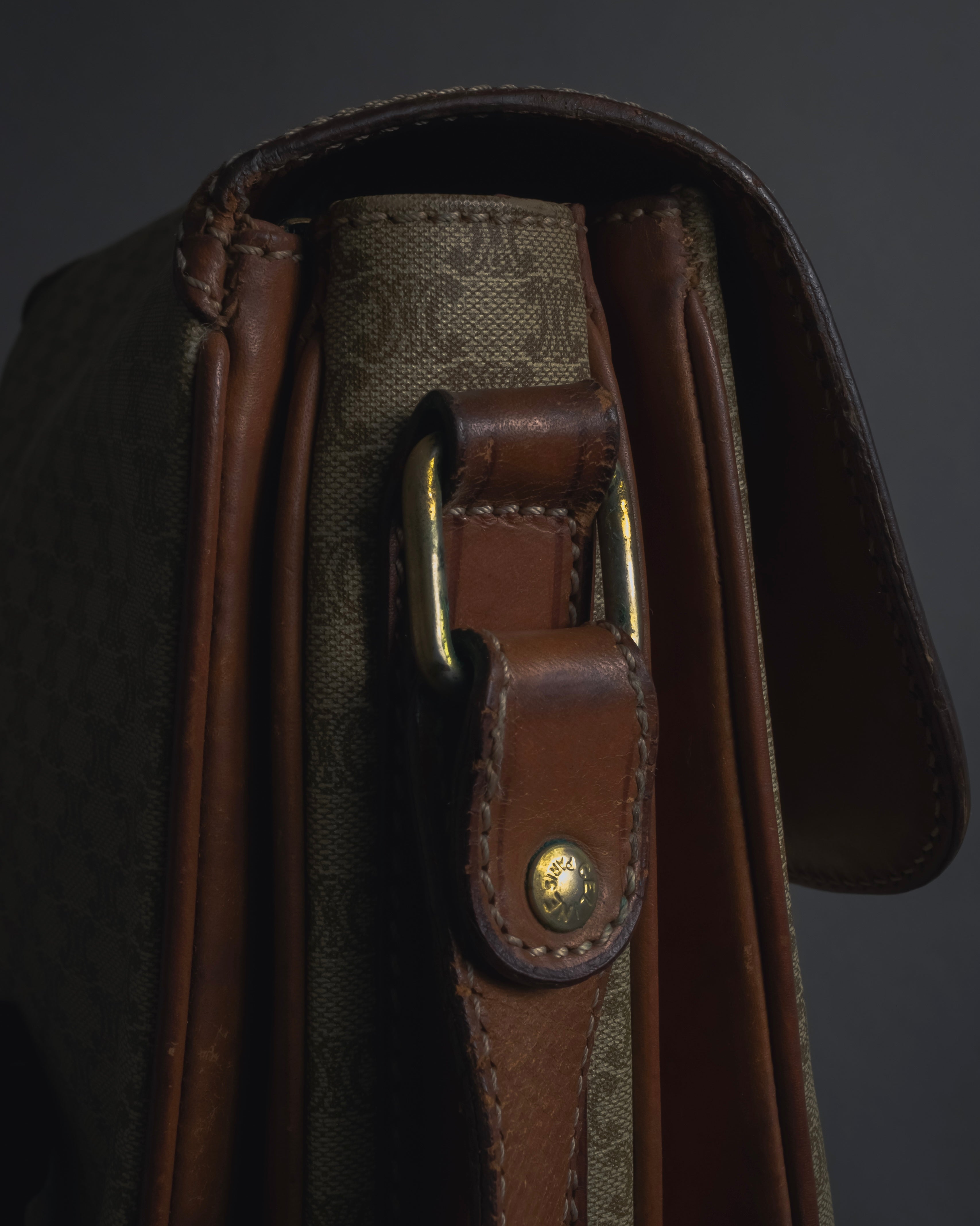 "CELINE" 80’s macadam canvas shoulder bag