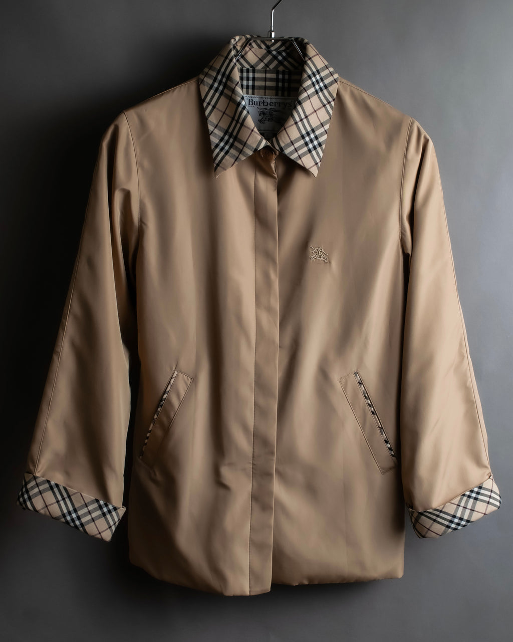 "BURBERRYS" Check reverse design short blouson