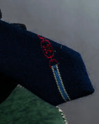 "CELINE" Chain stripe pattern silk necktie