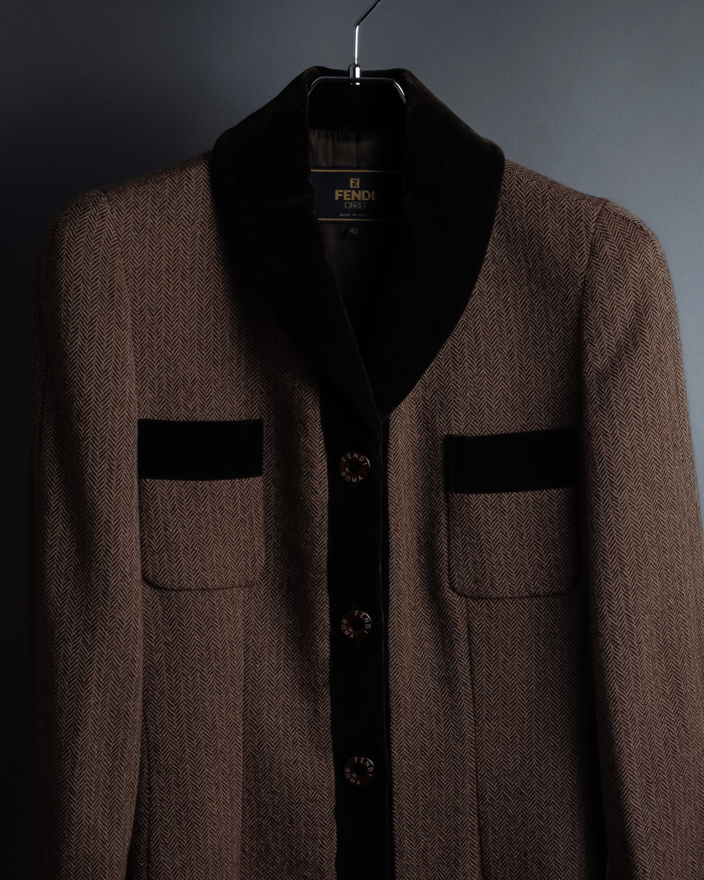 "FENDI" Velvet switching design herringbone set up