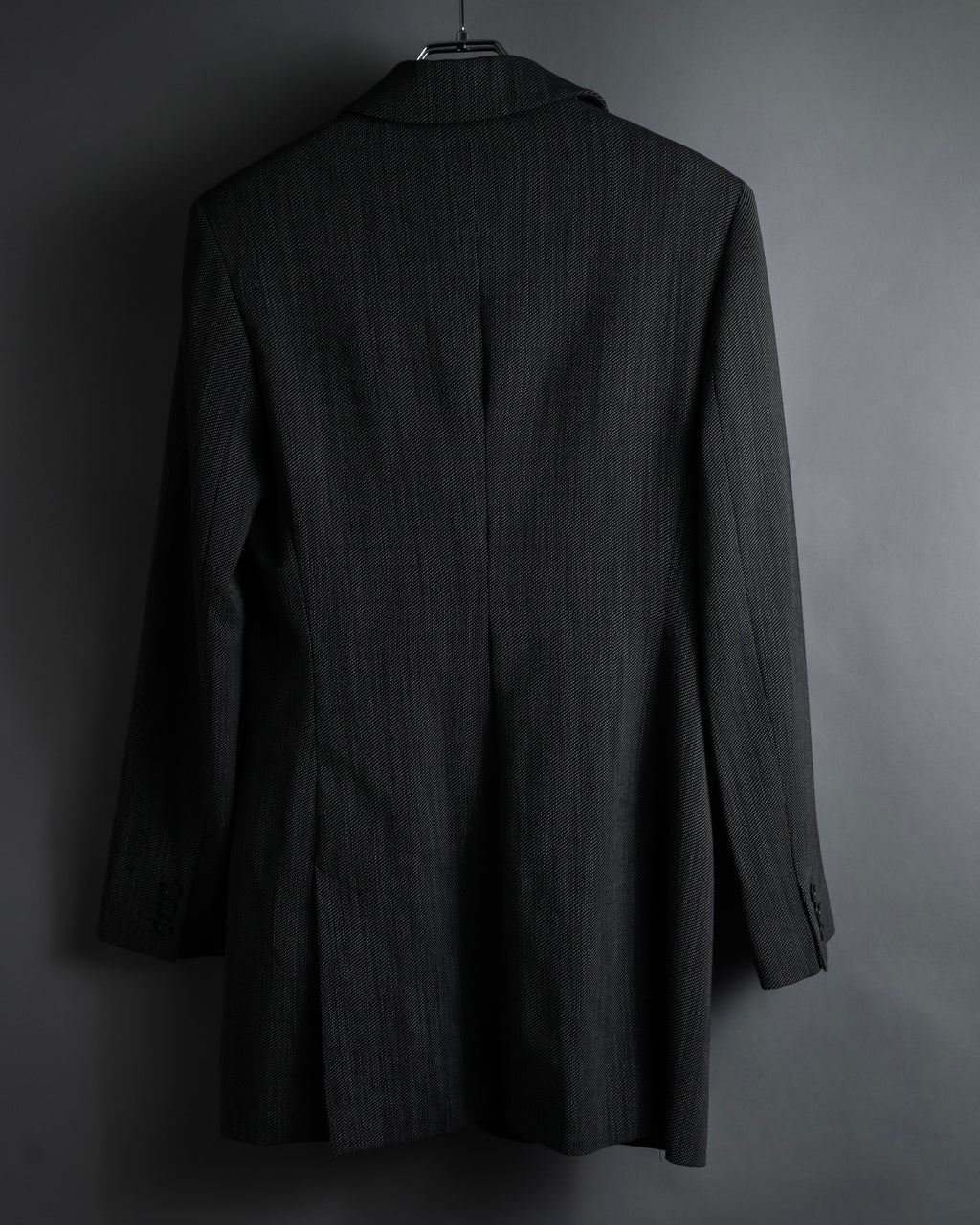 "Max Mara" 90’s-00’s Minimal fly-front stretch sten collar jacket