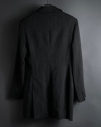 "Max Mara" 90’s-00’s Minimal fly-front stretch sten collar jacket