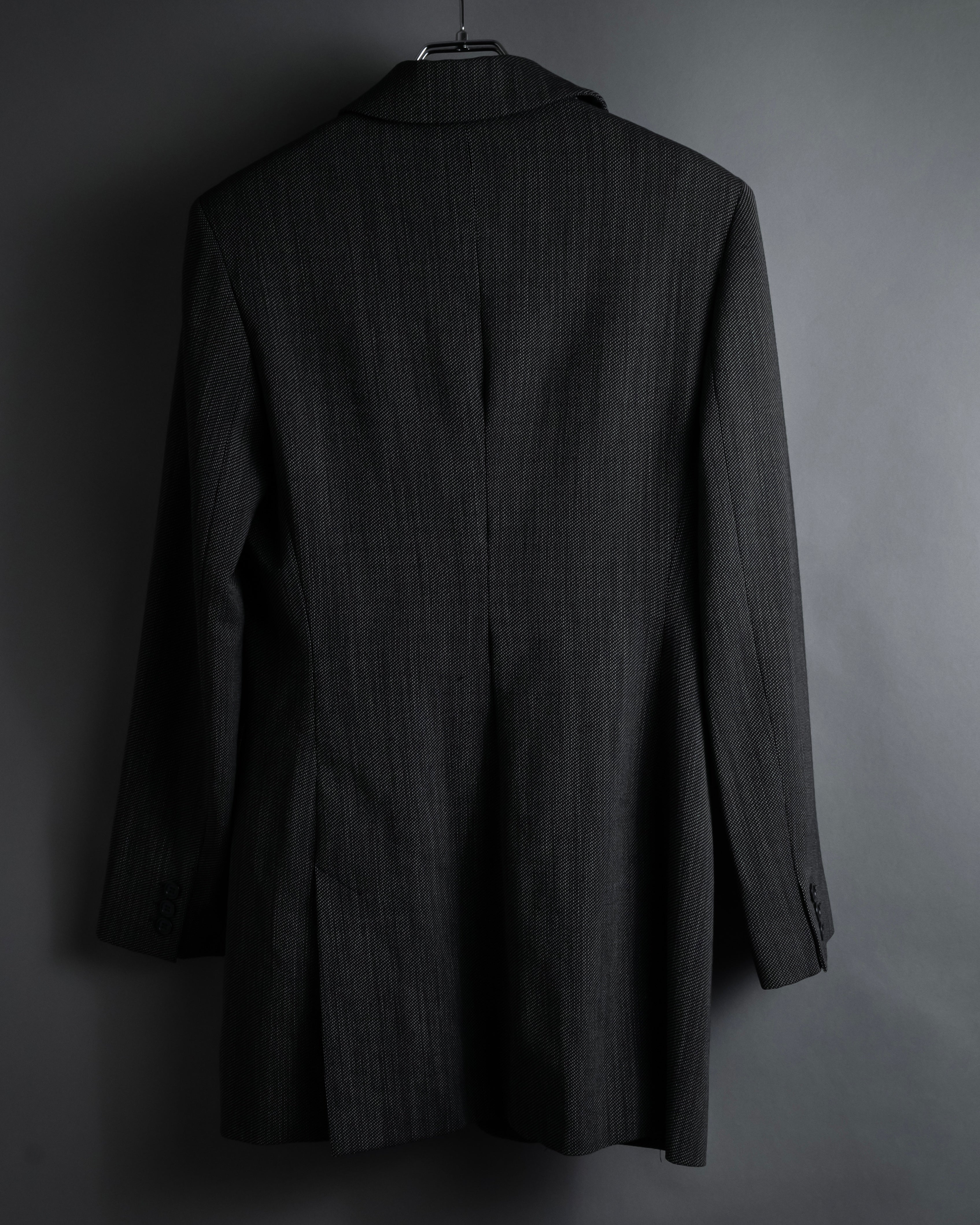 "Max Mara" 90’s-00’s Minimal fly-front stretch sten collar jacket