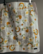 "CELINE" 90's Floral logo cotton square scarf