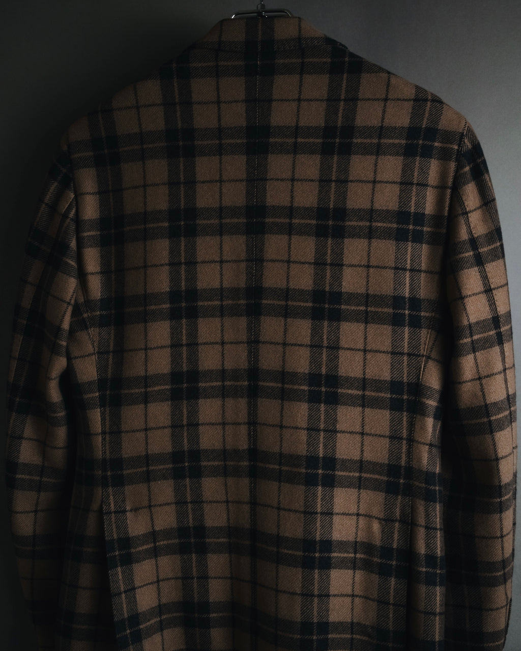 "LARDINI" Checked three-button soft-shoulder tailored jacket