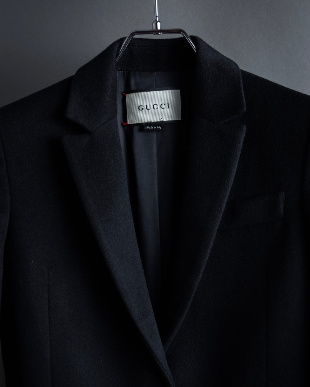 "GUCCI" Michele period linear silhouette wool chester coat