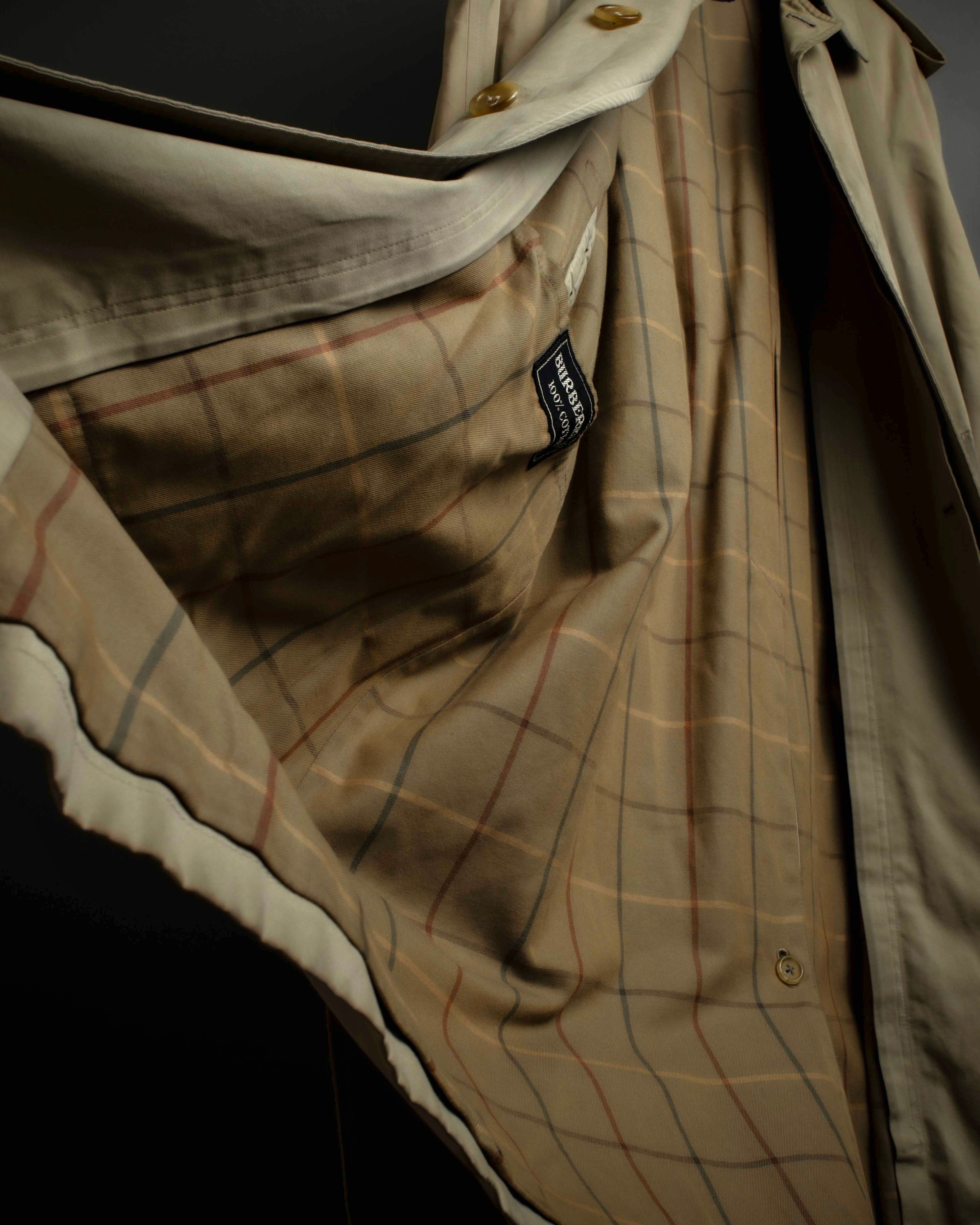 "BURBERRYS" Military detail single front stand collar coat